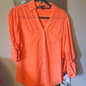 Express Coral Portofino Button Up